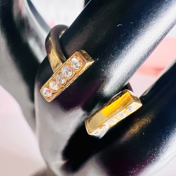 Kate Spade Raise the Bar Gold Plated Pave Style Ring in Sz 5-6 Like New - Picture 3 of 10